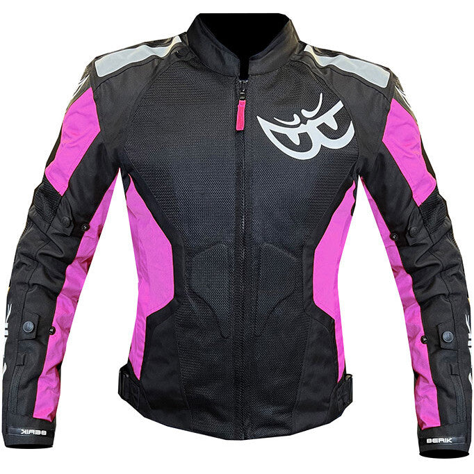 GIUBBOTTO MOTO DONNA TRAFORATO BERIK 2.0 NERO/FUCSIA