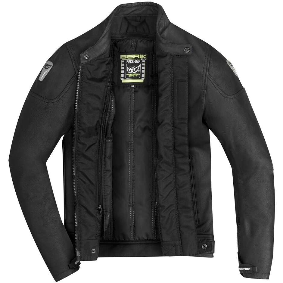 GIUBBOTTO MOTO IN PELLE BERIK NERO