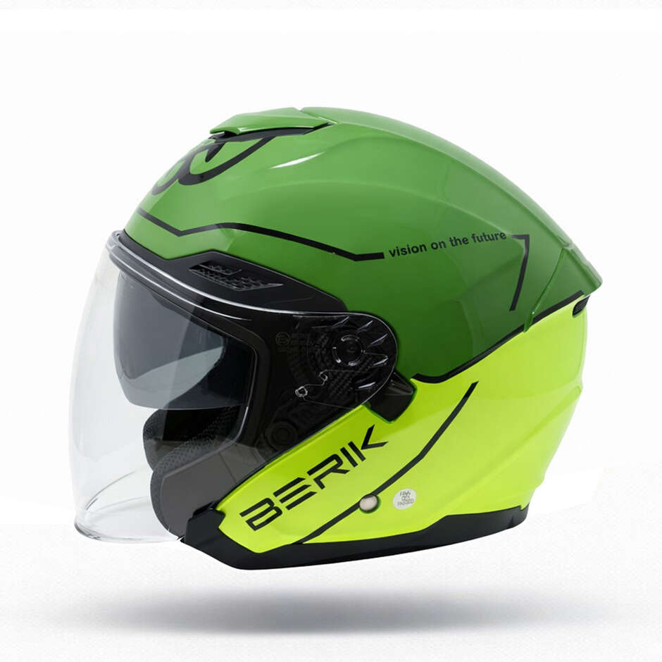 CASCO MOTO JET BERIK DOPPIA VISIERA GIALLO/VERDE