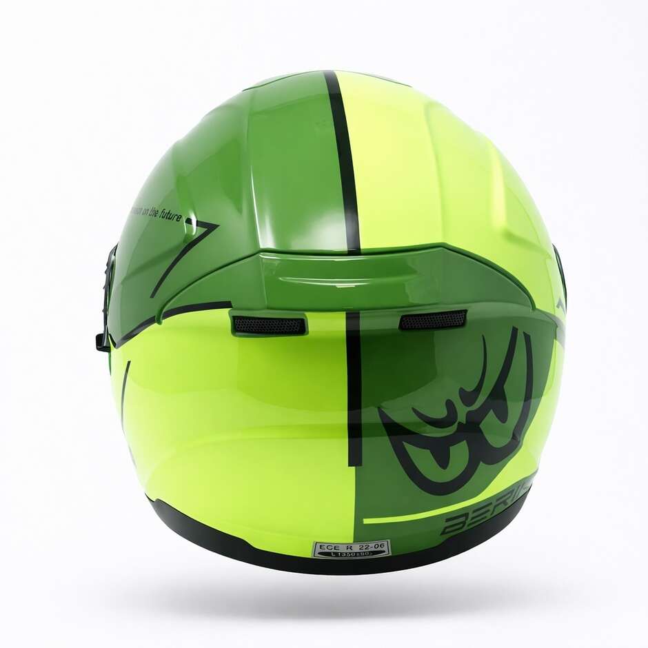 CASCO MOTO JET BERIK DOPPIA VISIERA GIALLO/VERDE