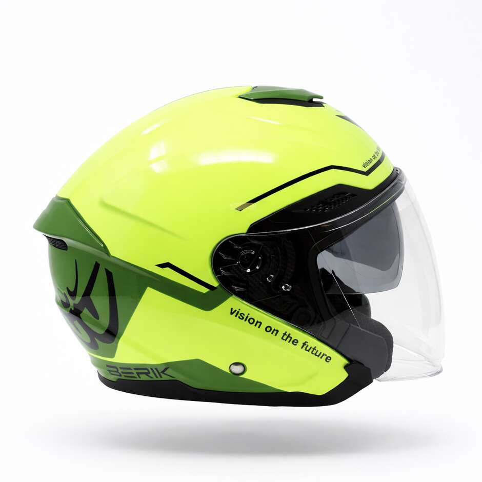 CASCO MOTO JET BERIK DOPPIA VISIERA GIALLO/VERDE