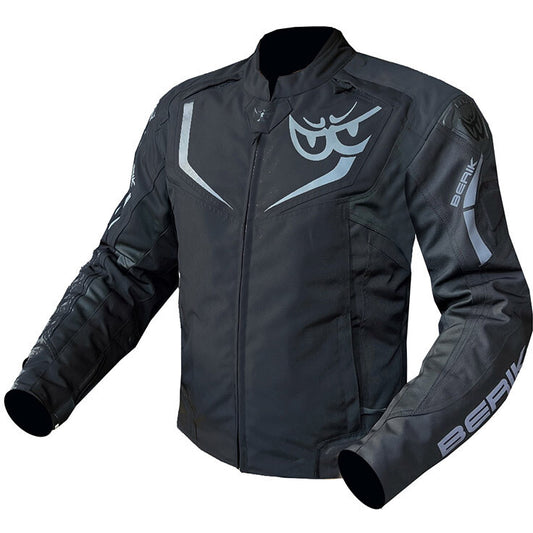 GIUBBOTTO MOTO TESSUTO TECNICO NERO/GRIGIO METALLIZZATO