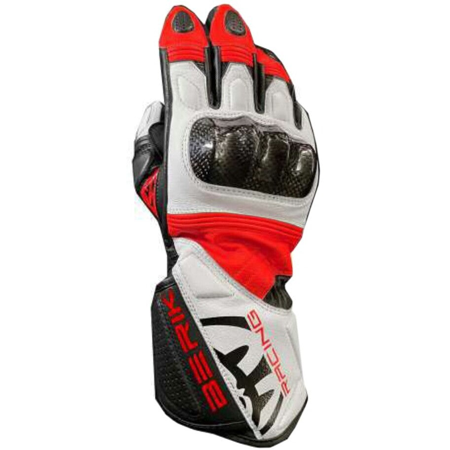 GUANTI MOTO RACING IN PELLE BERIK 2.0 ROSSO/BIANCO/NERO