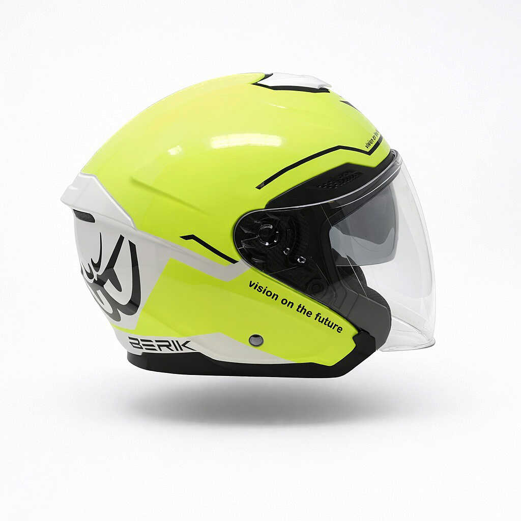 CASCO MOTO JET BERIK DOPPIA VISIERA BIANCO/GIALLO