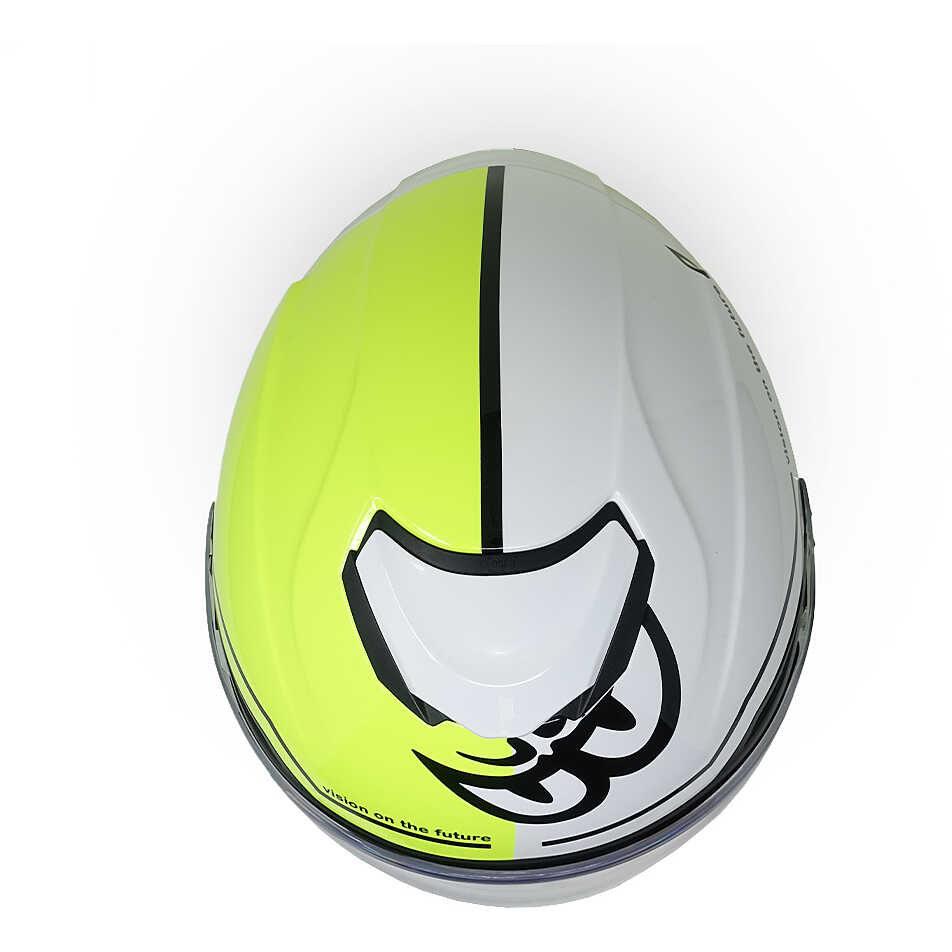 CASCO MOTO JET BERIK DOPPIA VISIERA BIANCO/GIALLO