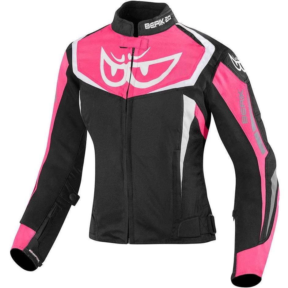 GIUBBOTTO MOTO TESSUTO DONNA BERIK 2.0 NERO/ROSA