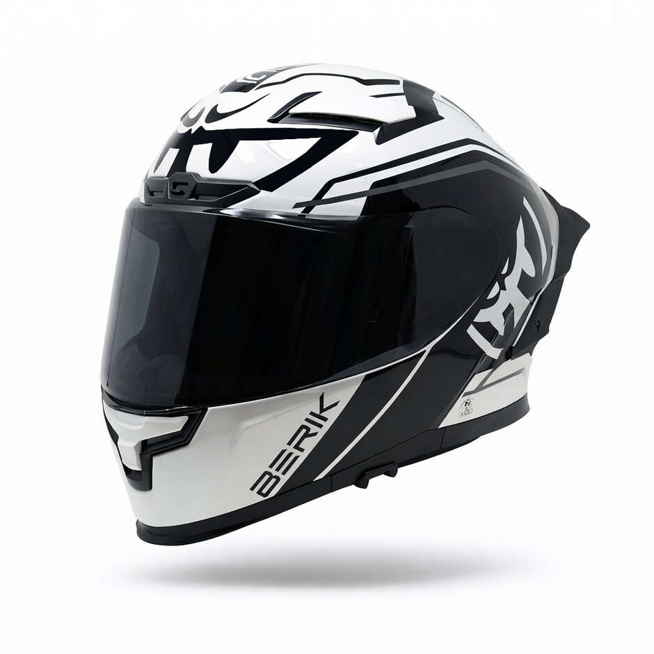 CASCO MOTO INTEGRALE BERIK RACING BIANCO/NERO