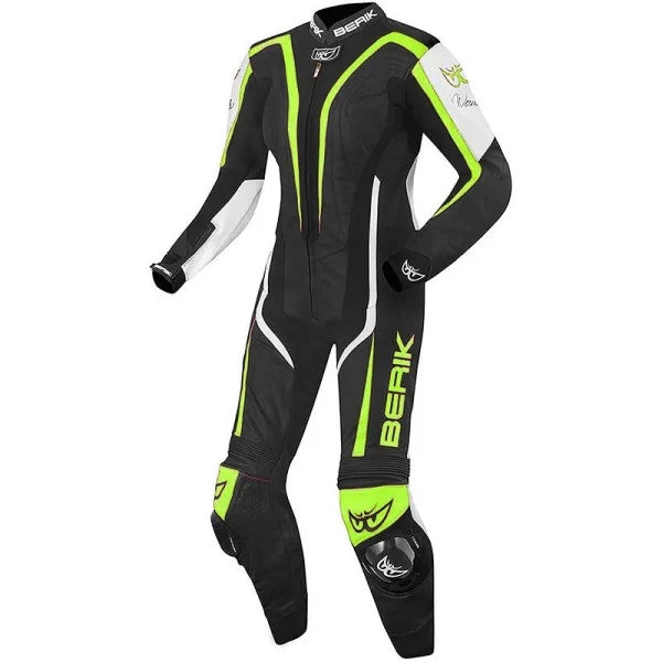TUTA DA MOTO DONNA BERIK NERO/BIANCO/GIALLO FLUO