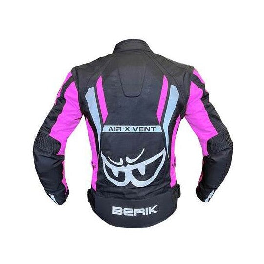 GIUBBOTTO MOTO DONNA TRAFORATO BERIK 2.0 NERO/FUCSIA