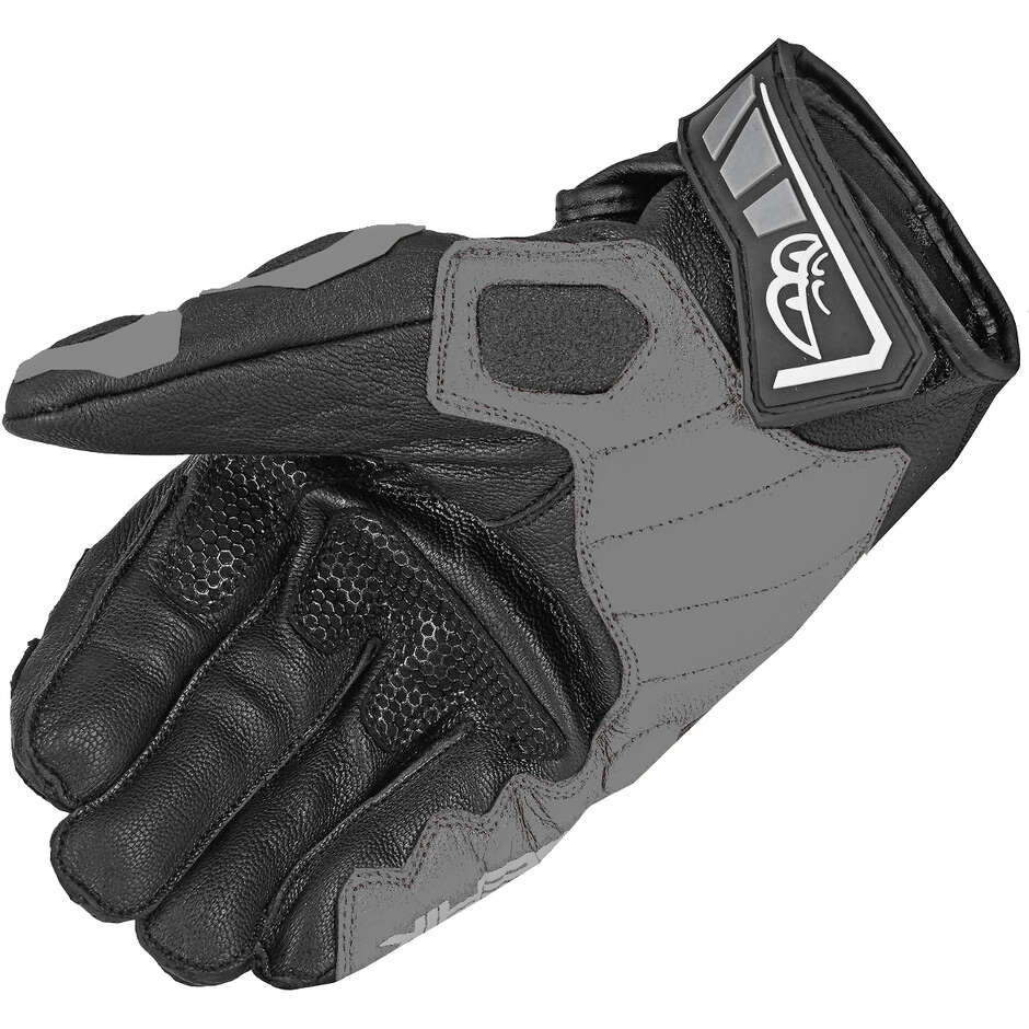 GUANTI MOTO IN PELLE BERIK 2.0 SPRINT NERO/GRIGIO