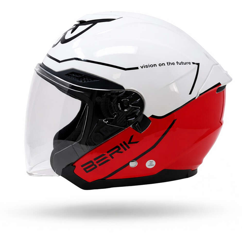 CASCO MOTO JET BERIK DOPPIA VISIERA BIANCO/ROSSO