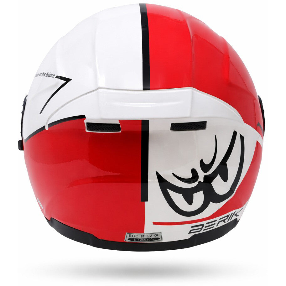 CASCO MOTO JET BERIK DOPPIA VISIERA BIANCO/ROSSO