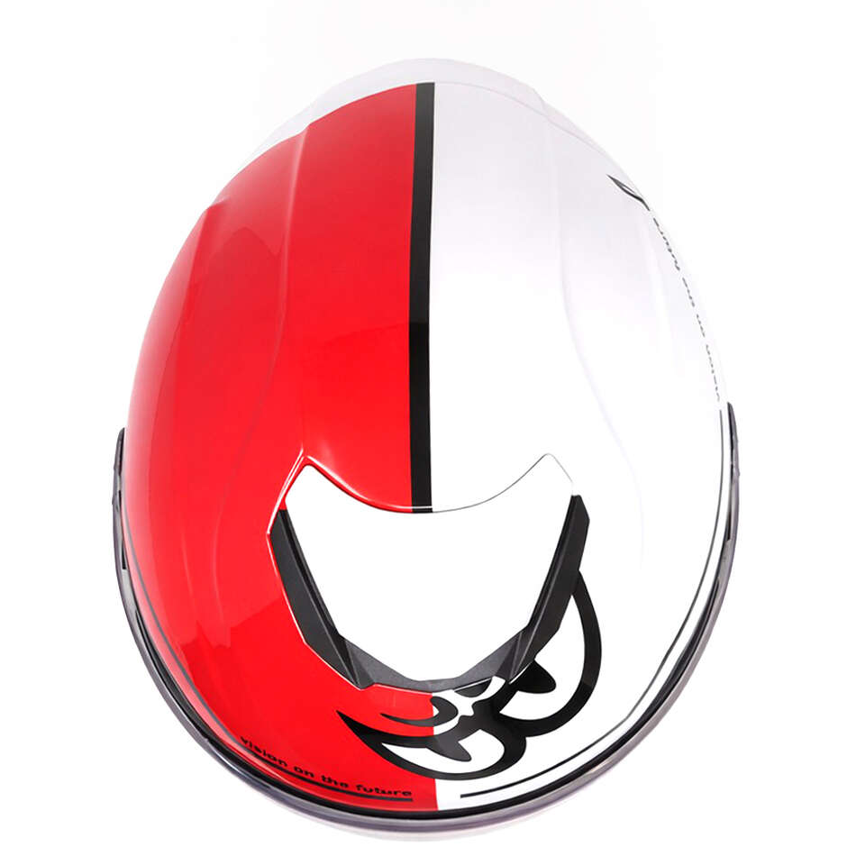 CASCO MOTO JET BERIK DOPPIA VISIERA BIANCO/ROSSO