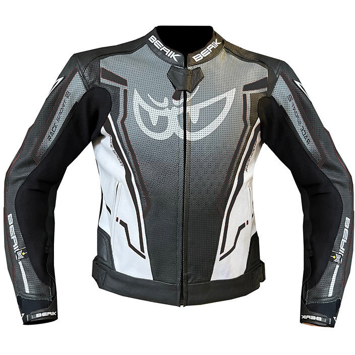 GIUBBOTTO MOTO IN PELLE BERIK GRIGIO/NERO