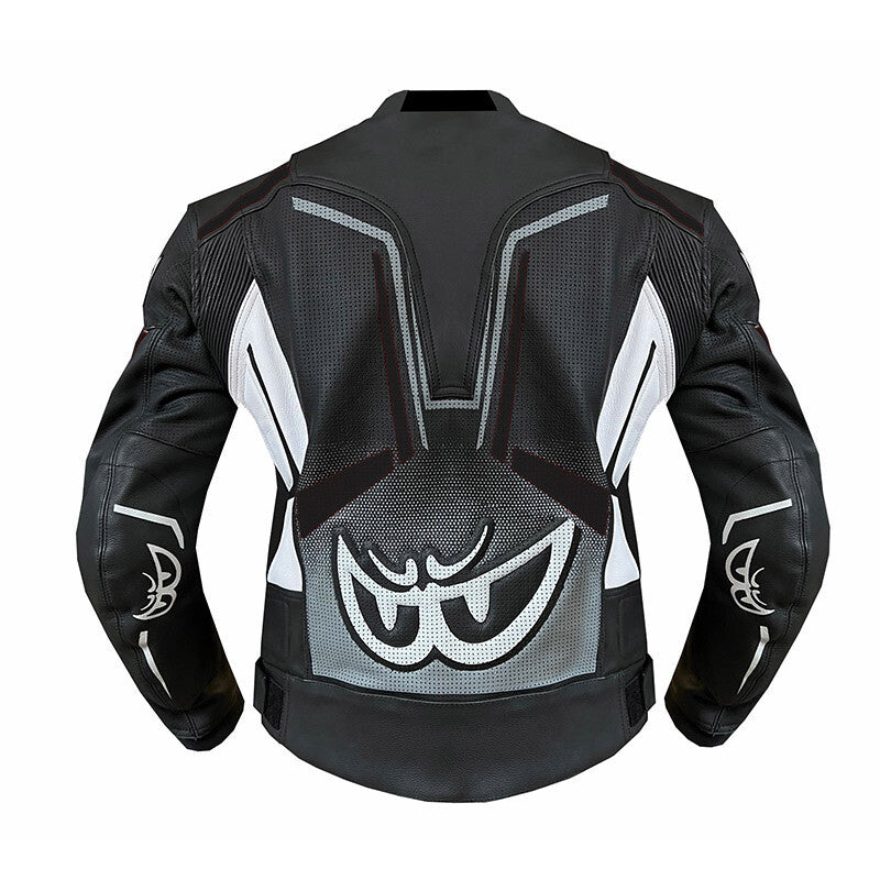 GIUBBOTTO MOTO IN PELLE BERIK GRIGIO/NERO
