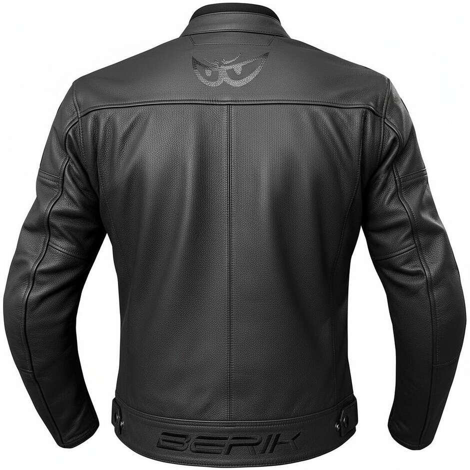 GIUBBOTTO MOTO IN PELLE BERIK NERO