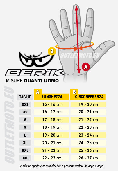 GUANTI MOTO RACING IN PELLE BERIK 2.0 PISTA CERTIFICATO